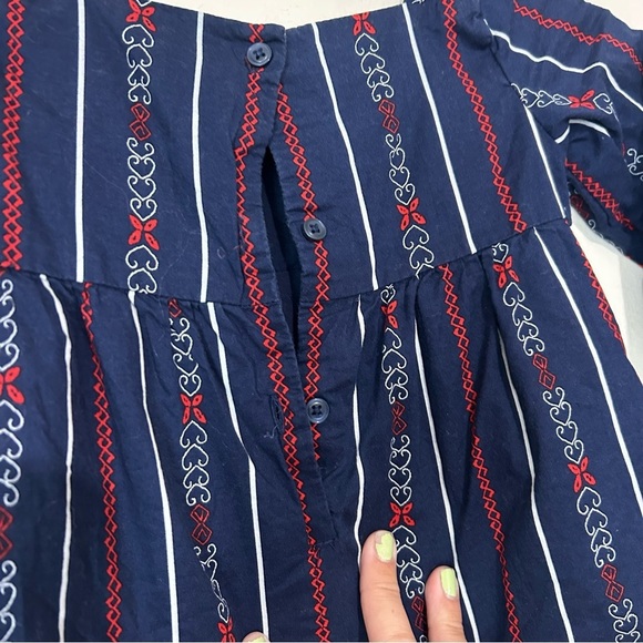 Janie and Jack Embroidered Navy Blue & Red Jumpsuit SIZE 4 - Picture 6 of 6